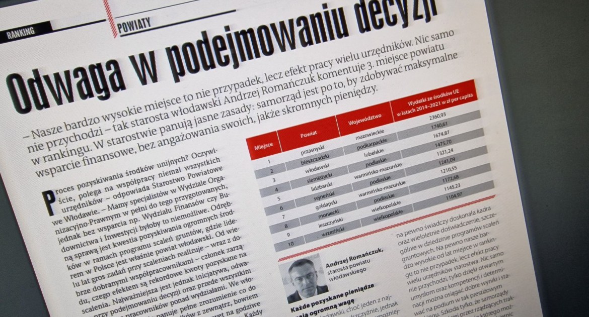 Inwestycje, Powiat trzecim miejscu kraju Pismo samorządowe oceniło powiaty miasta gminy - zdjęcie, fotografia
